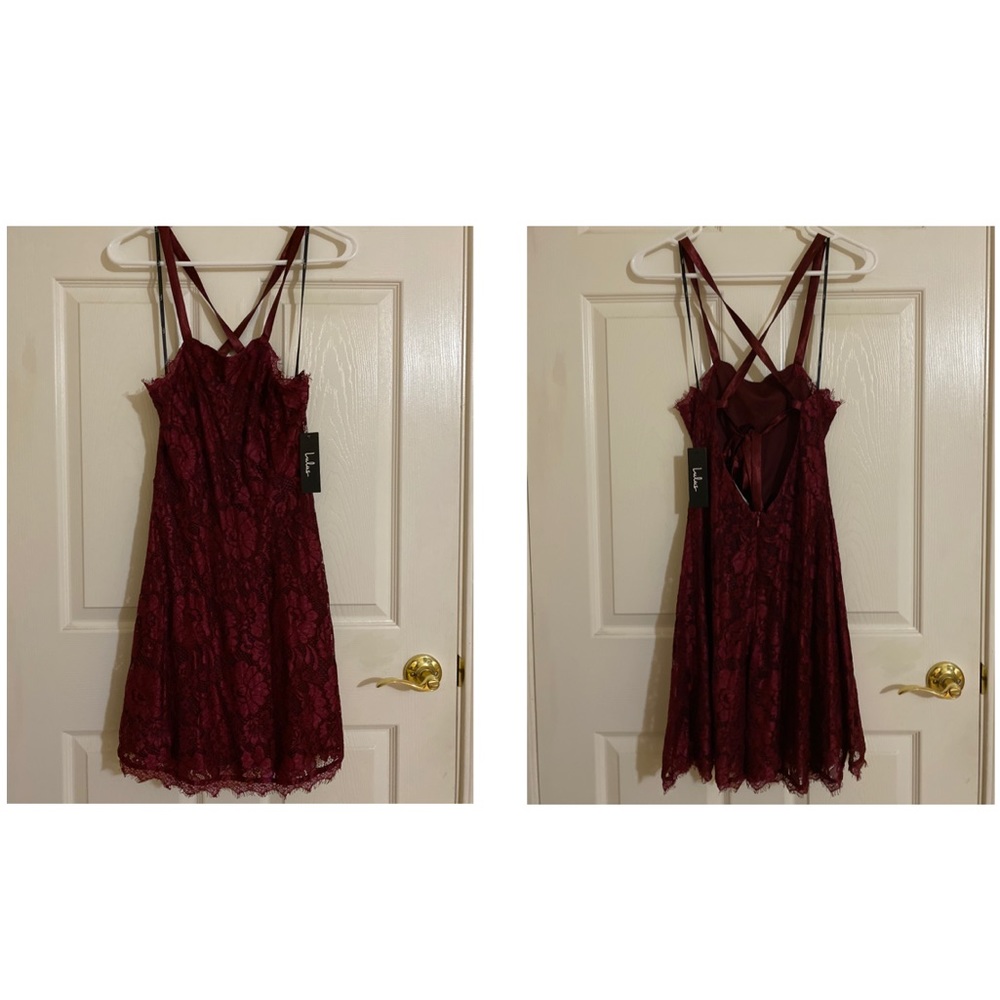 Lulu’s Burgundy Cross Back Dress